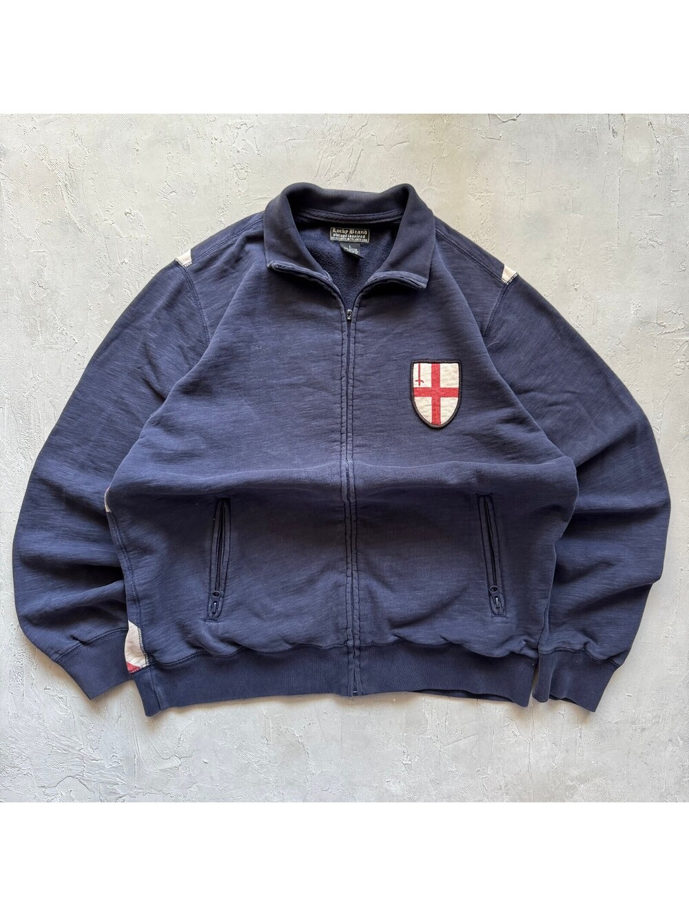 Vintage Y2K Lucky Brand British Union Jack Full Zip Track Jacket Navy Size L